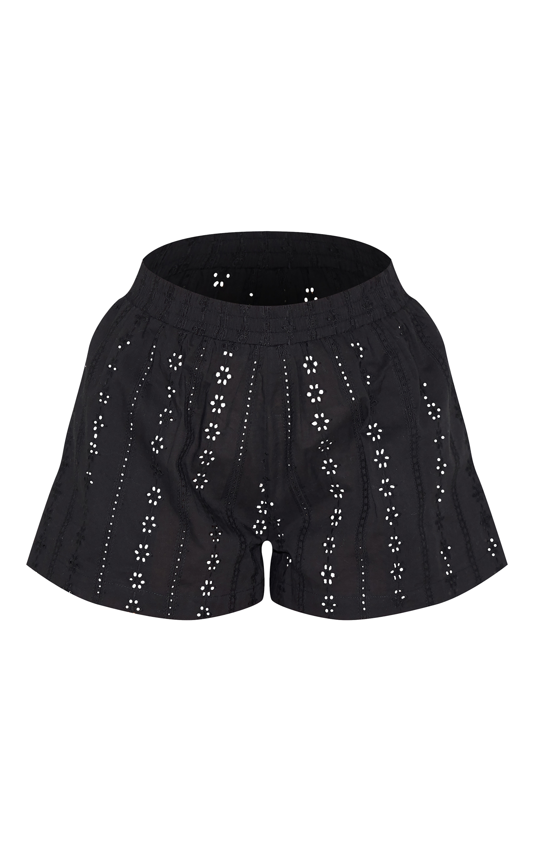 Black Broderie Floaty Shorts image 6