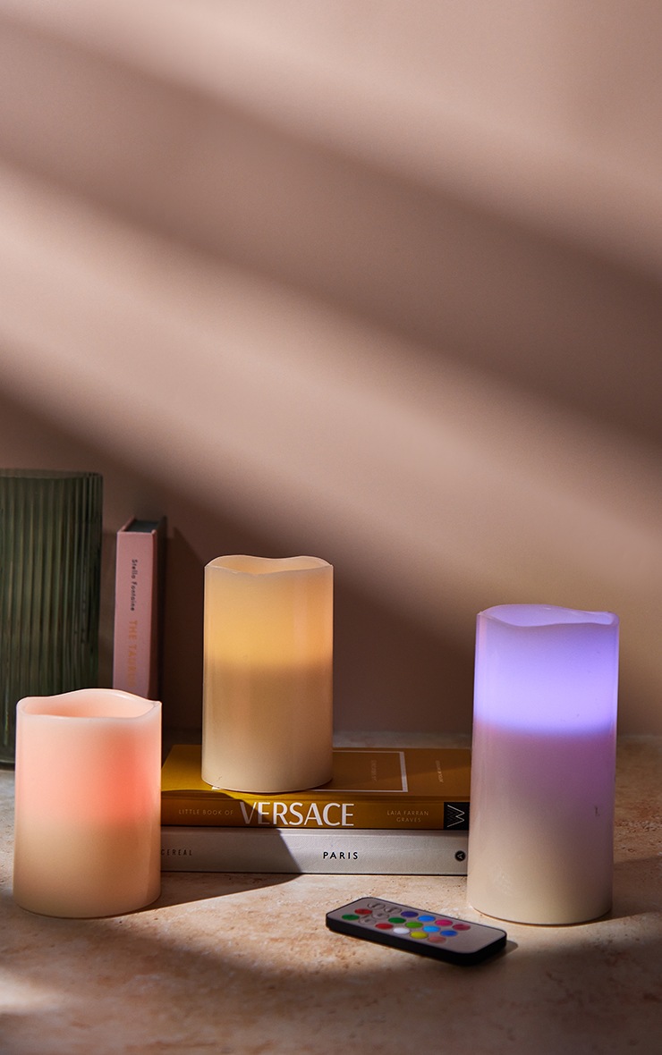 Remote Control Multicolour Candles Set Of 3 PrettyLittleThing SA