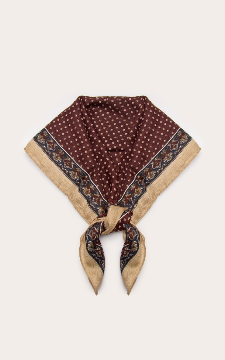 Chocolate Plum Paisley Satin Bandana image 3