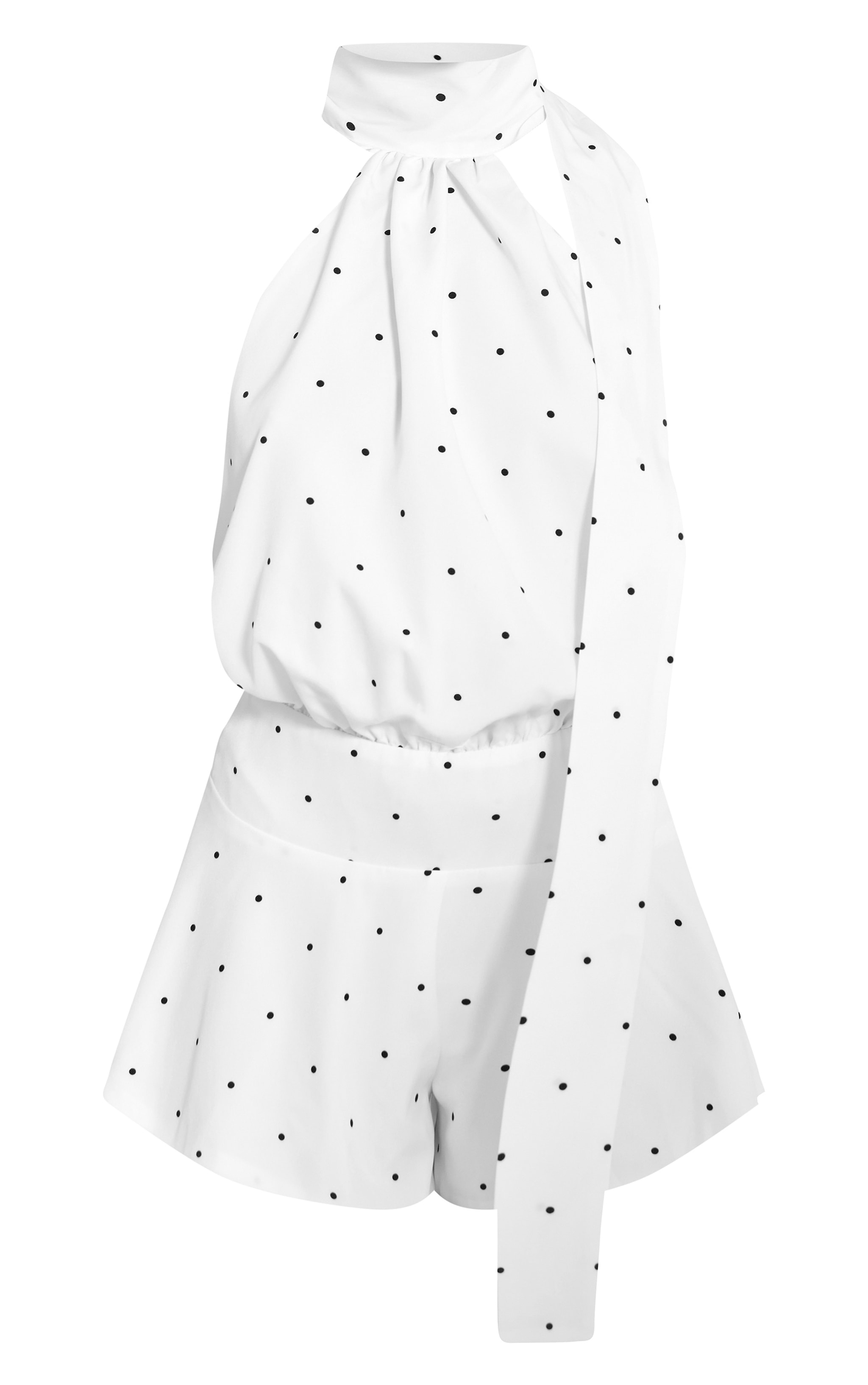 Combishort dos nu blanc à pois et détail foulard image 5