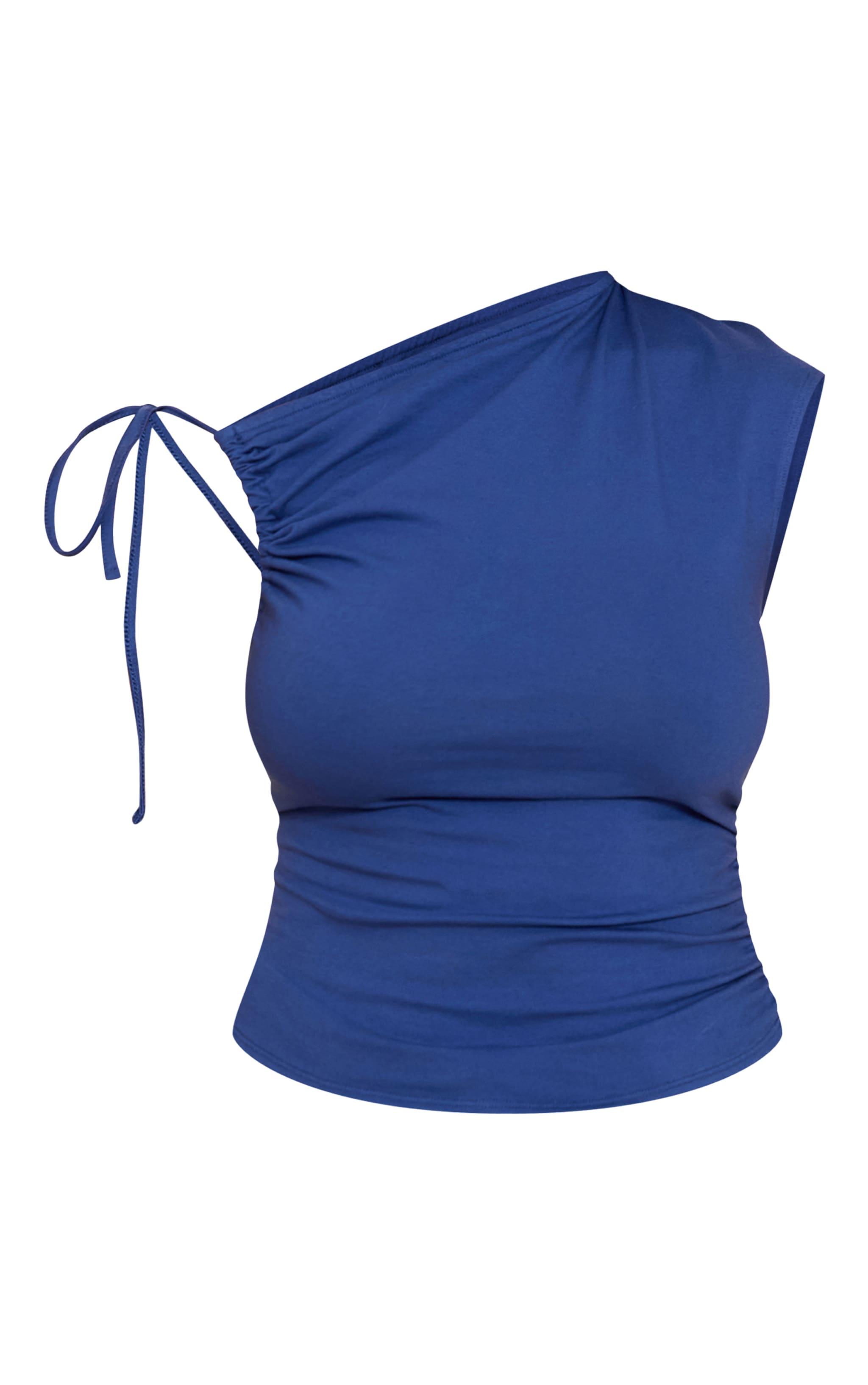 Shape Navy Tie Ruched Shoulder T-shirt image 5