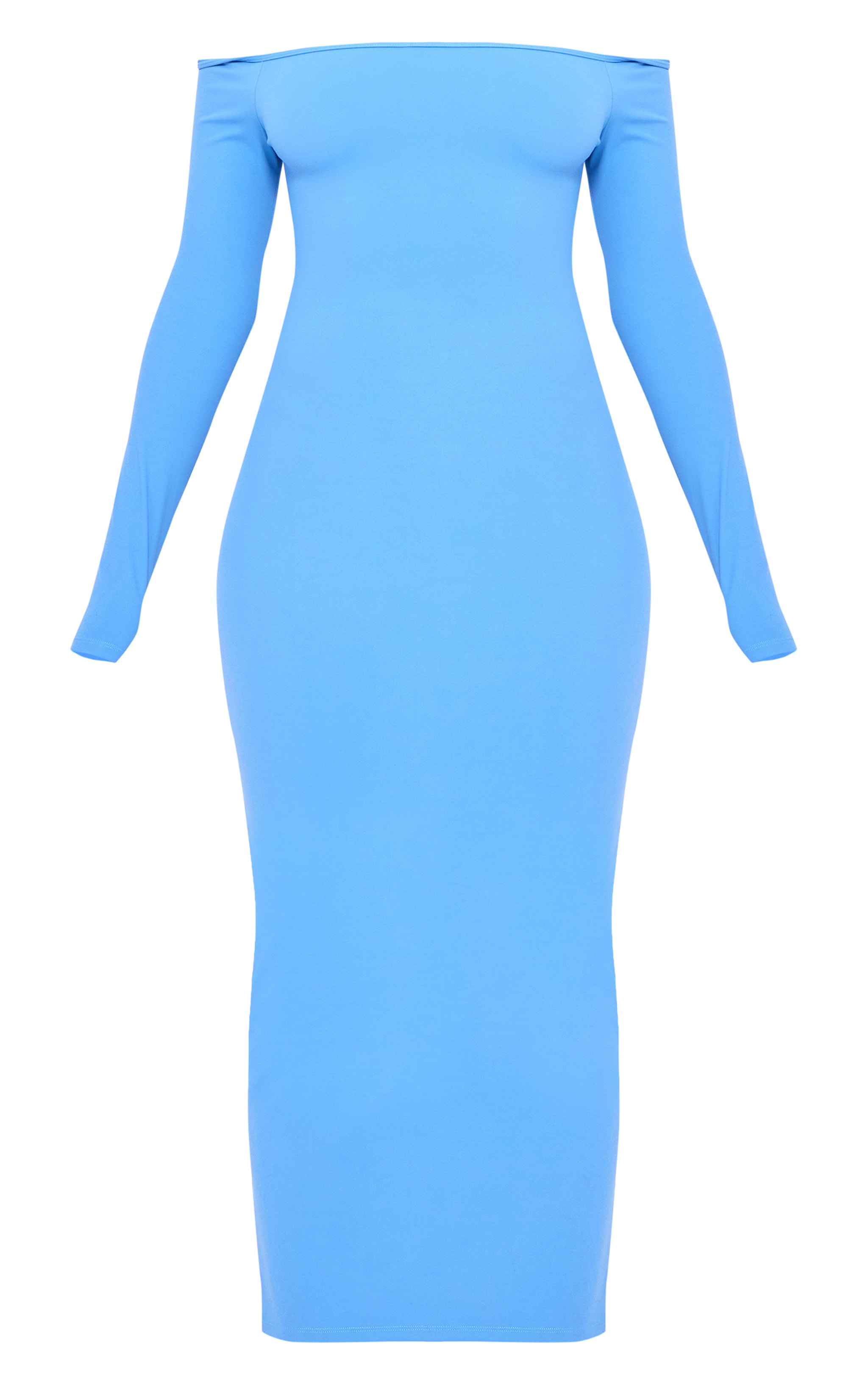 Light Blue Snatched Sculpt Bardot Midaxi Dress image 5