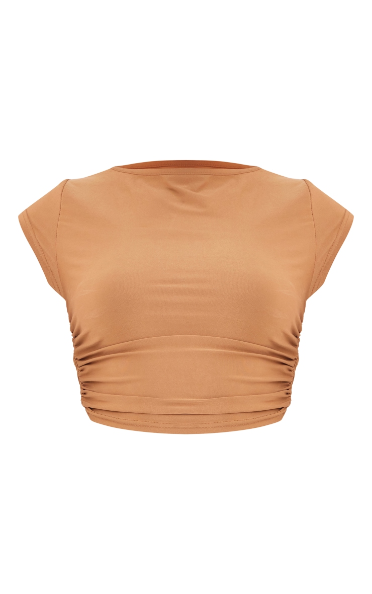 Shape Mocha Slinky Ruched Side T Shirt image 2