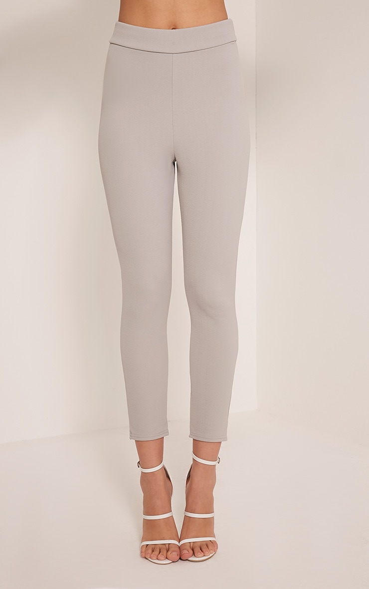 Evalyn Grey Cropped Trousers Playsuits PrettyLittleThing