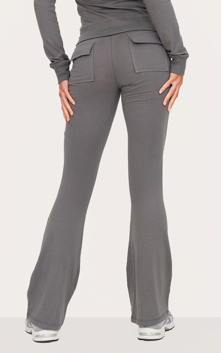Tall Charcoal Low Rise Skinny Flare Pants image 3