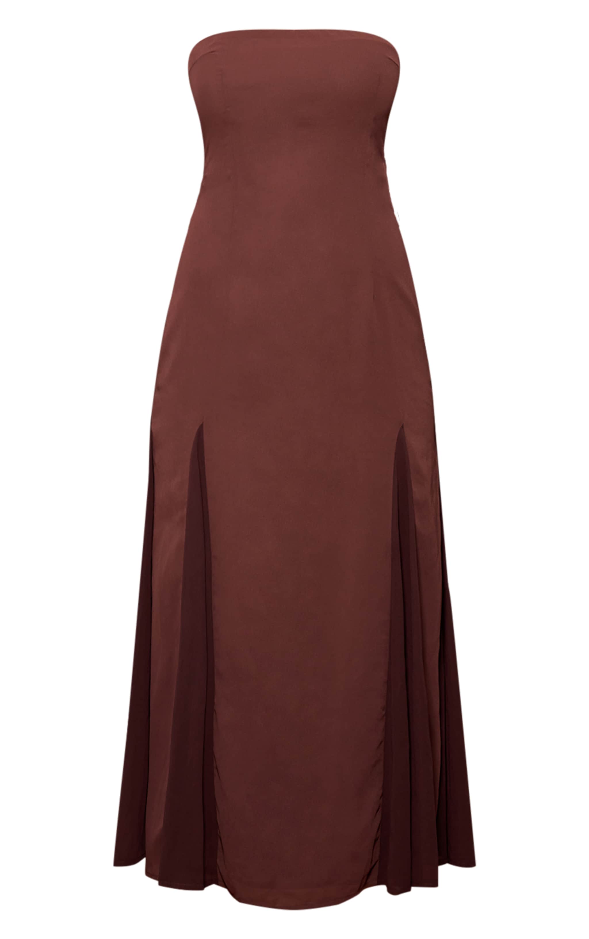 Robe bustier mi-longue chocolat à godet image 5