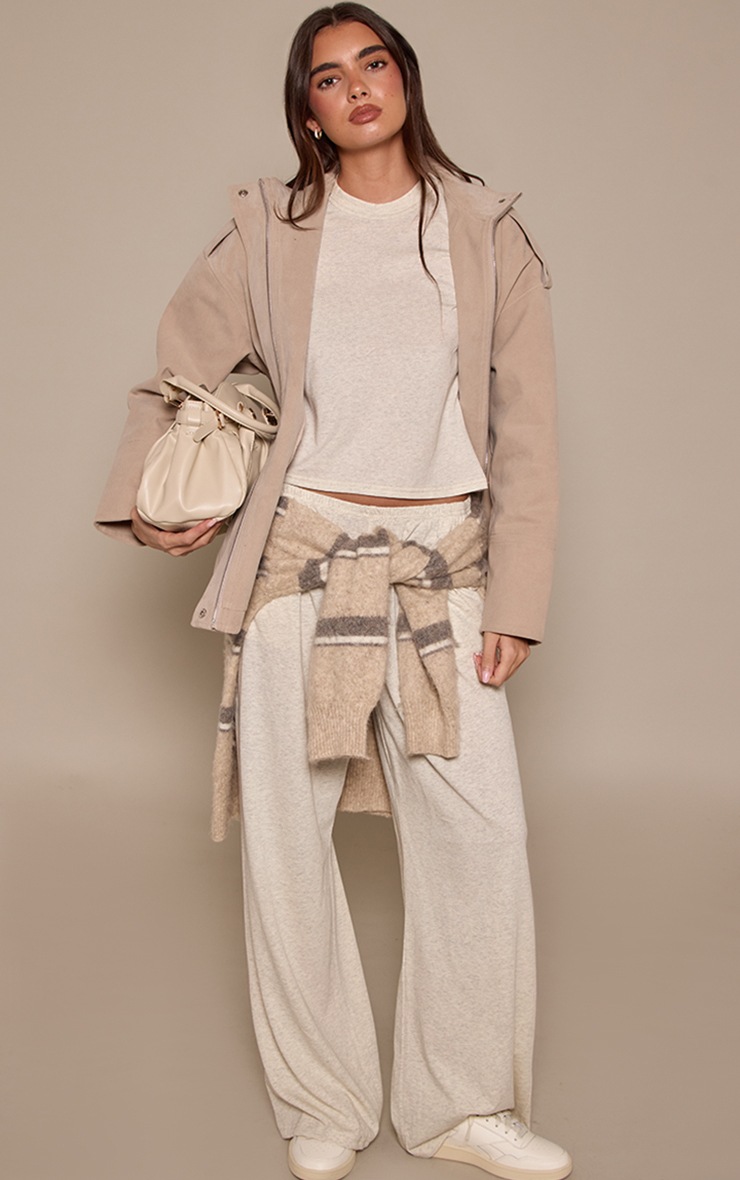 Grey Marl Soft Textured Relaxed Short Sleeve T-Shirt image 3