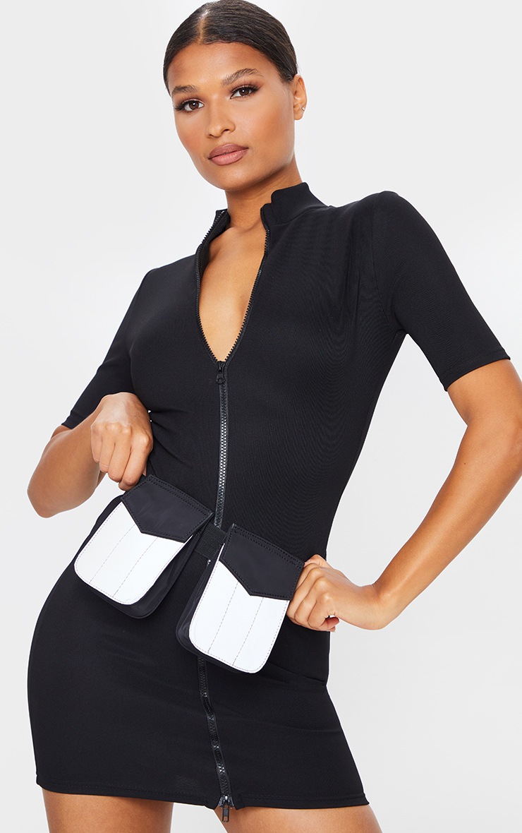 Black Reflective Belt Bag