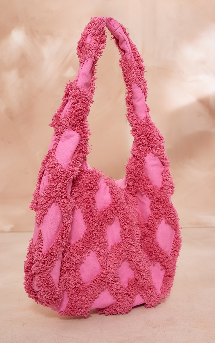 Sac à main en toile brossée rose image 2