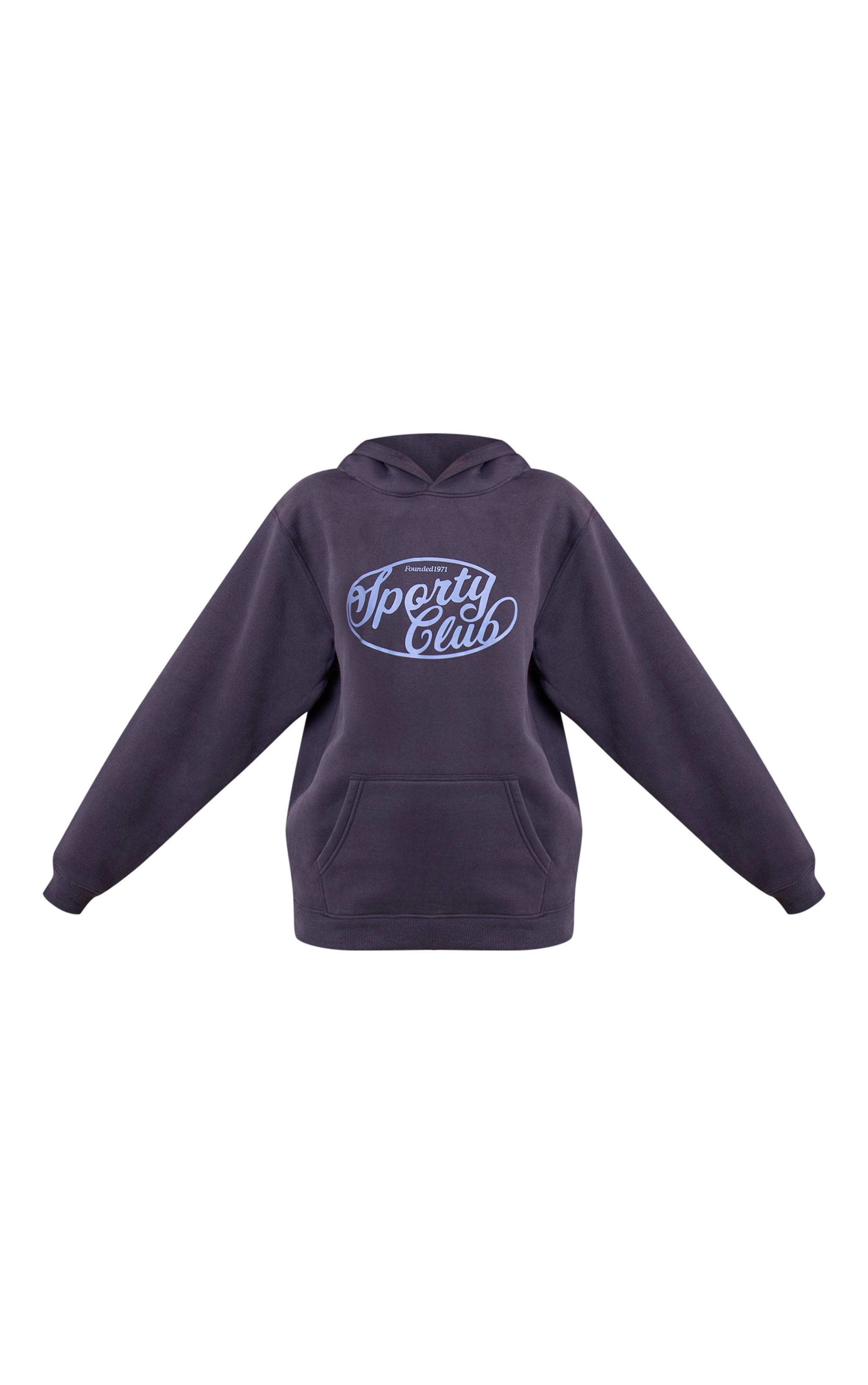 Tall Navy Sports Club Cotton Fleece Oversized Pull Over Hoodie image 5