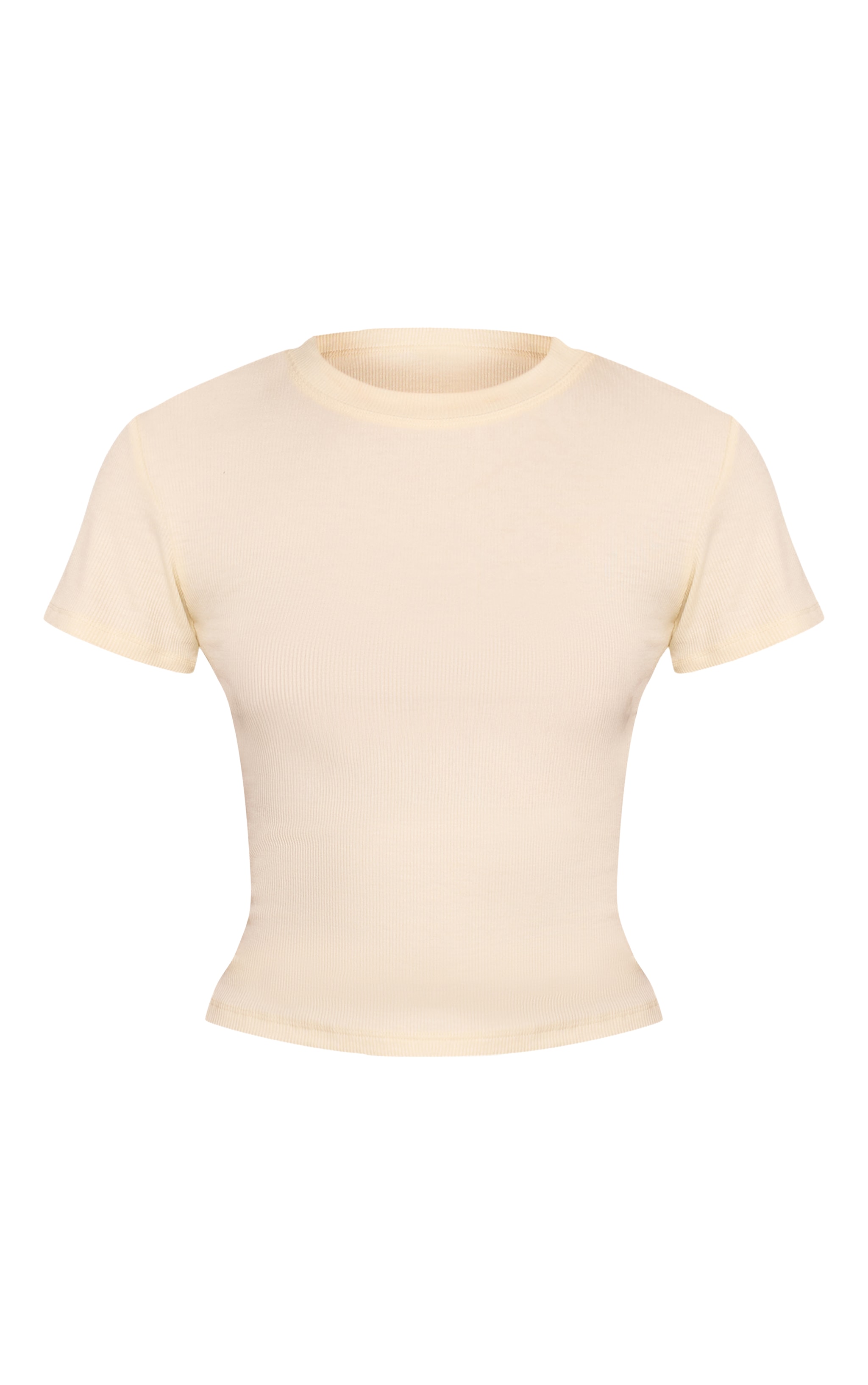 Almond Soft Rib Crew Neck Short Sleeve Top image 5