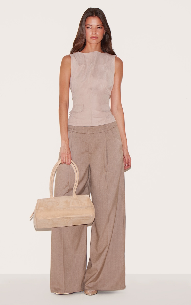 Stone Peach Skin Sleeveless Long Top image 3
