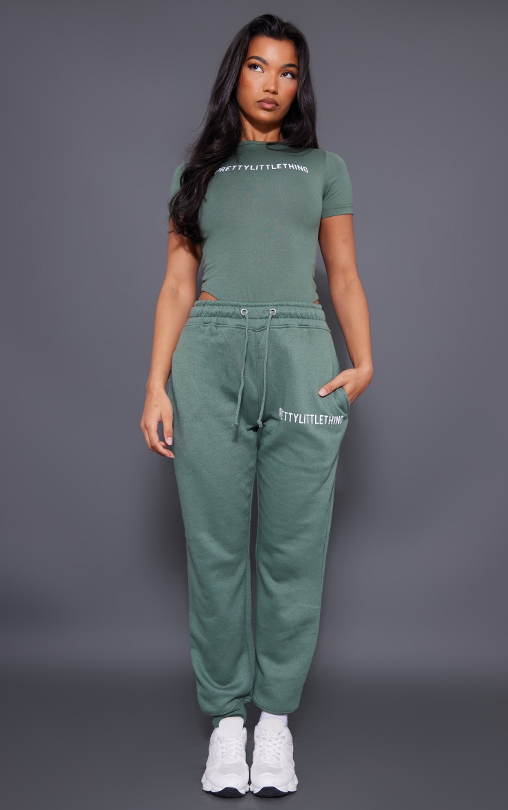 PRETTYLITTLETHING Body bleu-vert à logo et manches courtes image 3