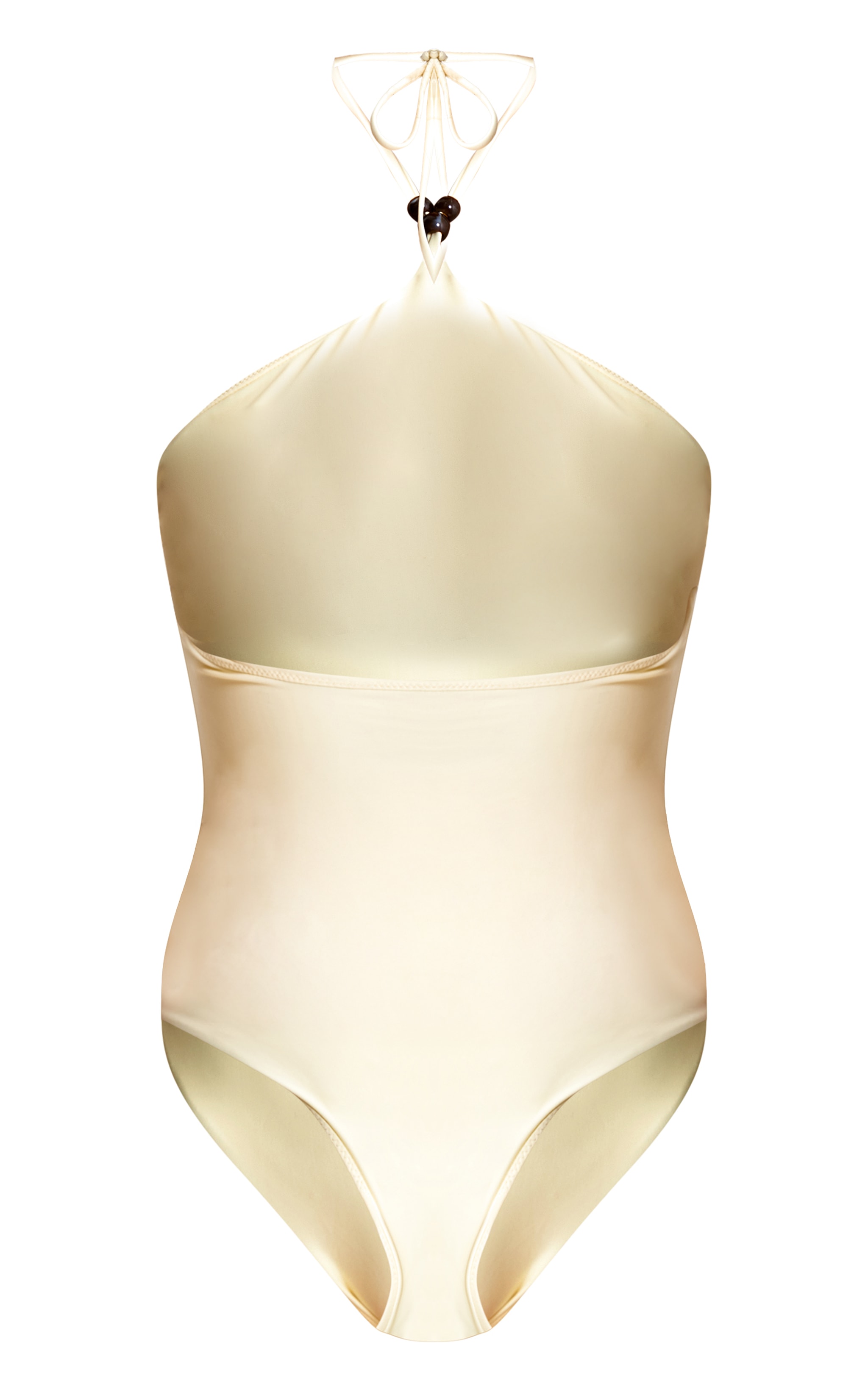 Buttercream Belt Detail Halter Neck Swimsuit image 6