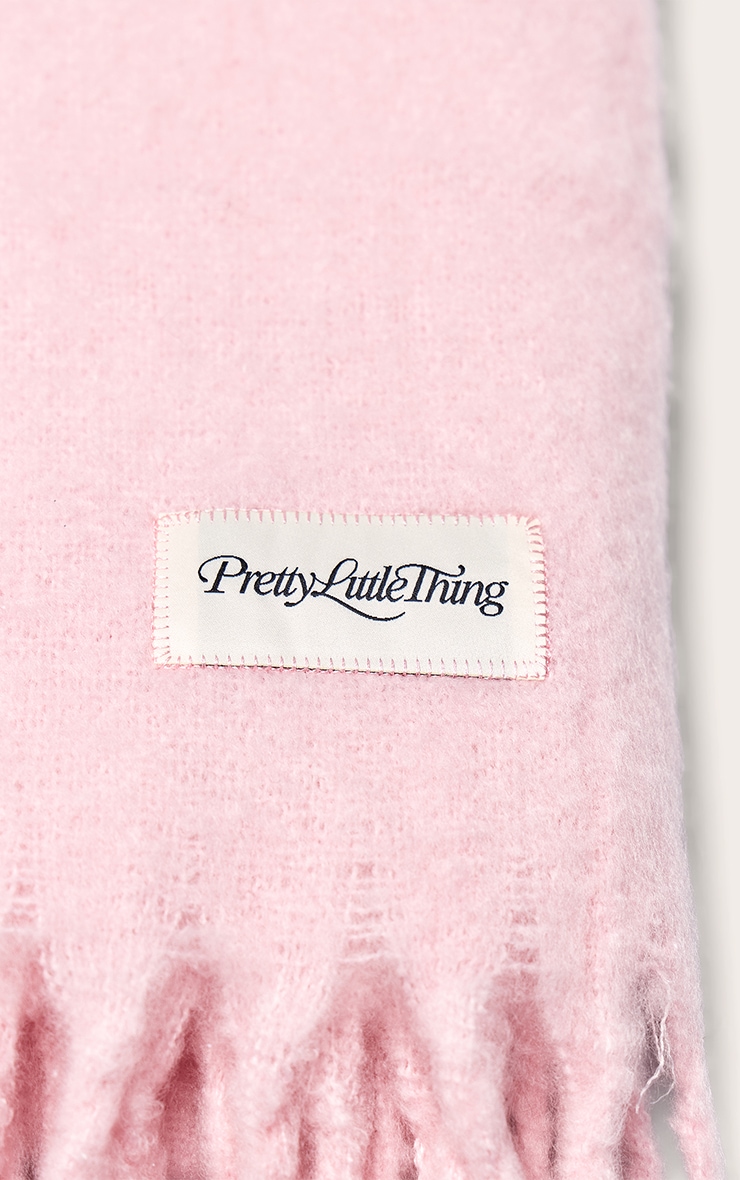 Pink Logo Blanket Tassel Scarf image 3