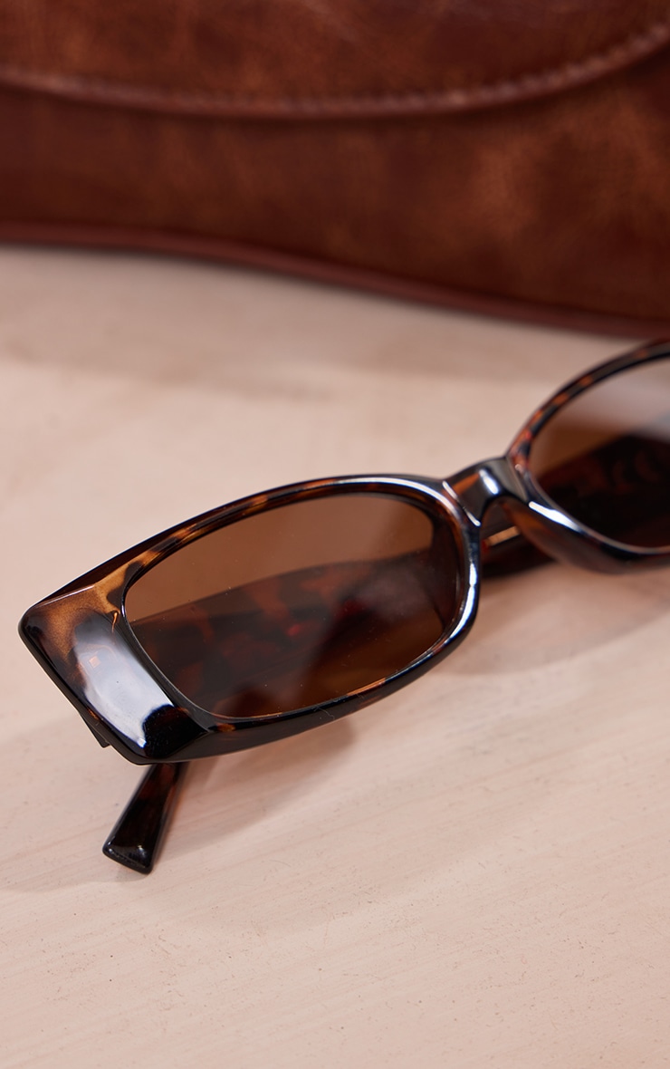 Tortoiseshell Cat Eye Slim Sunglasses image 3