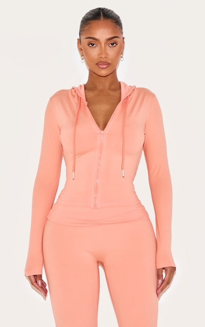 Shape Peach Sculpted Zip Through Hoodie