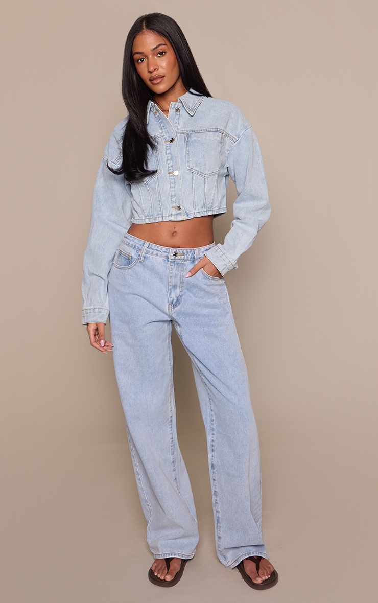 Tall Light Blue Straight Leg High Rise Jeans