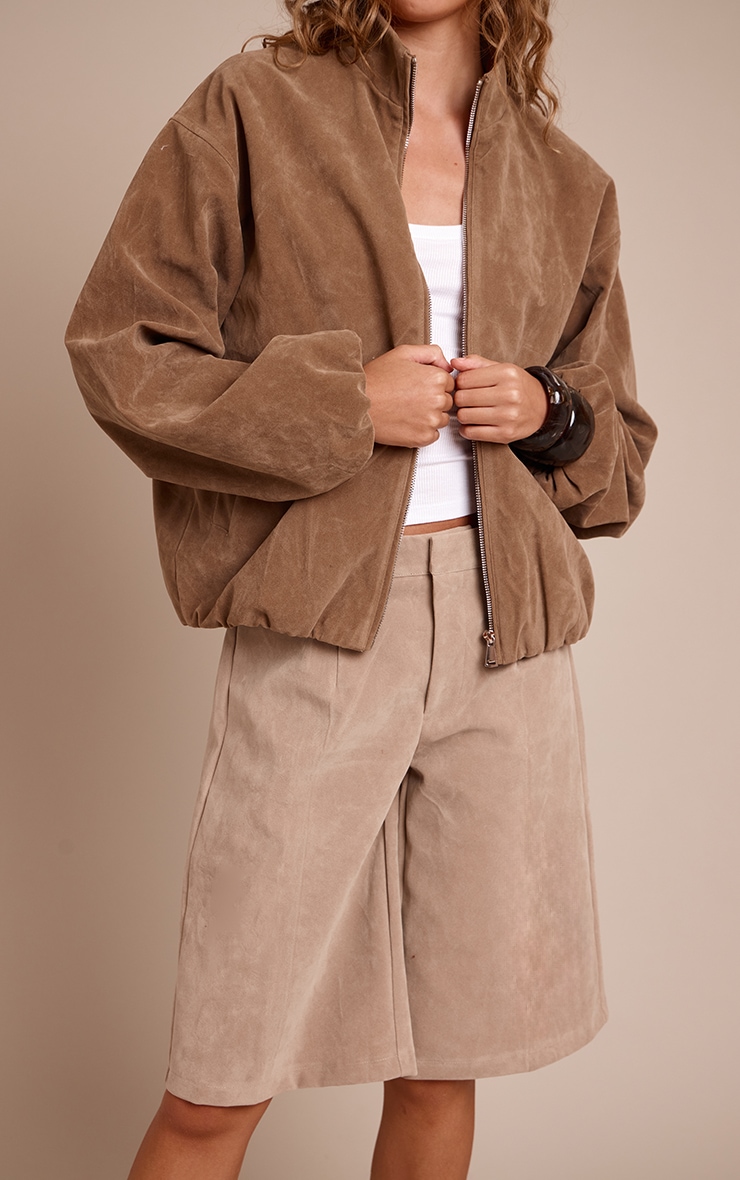 Sand Faux Suede Jorts image 2