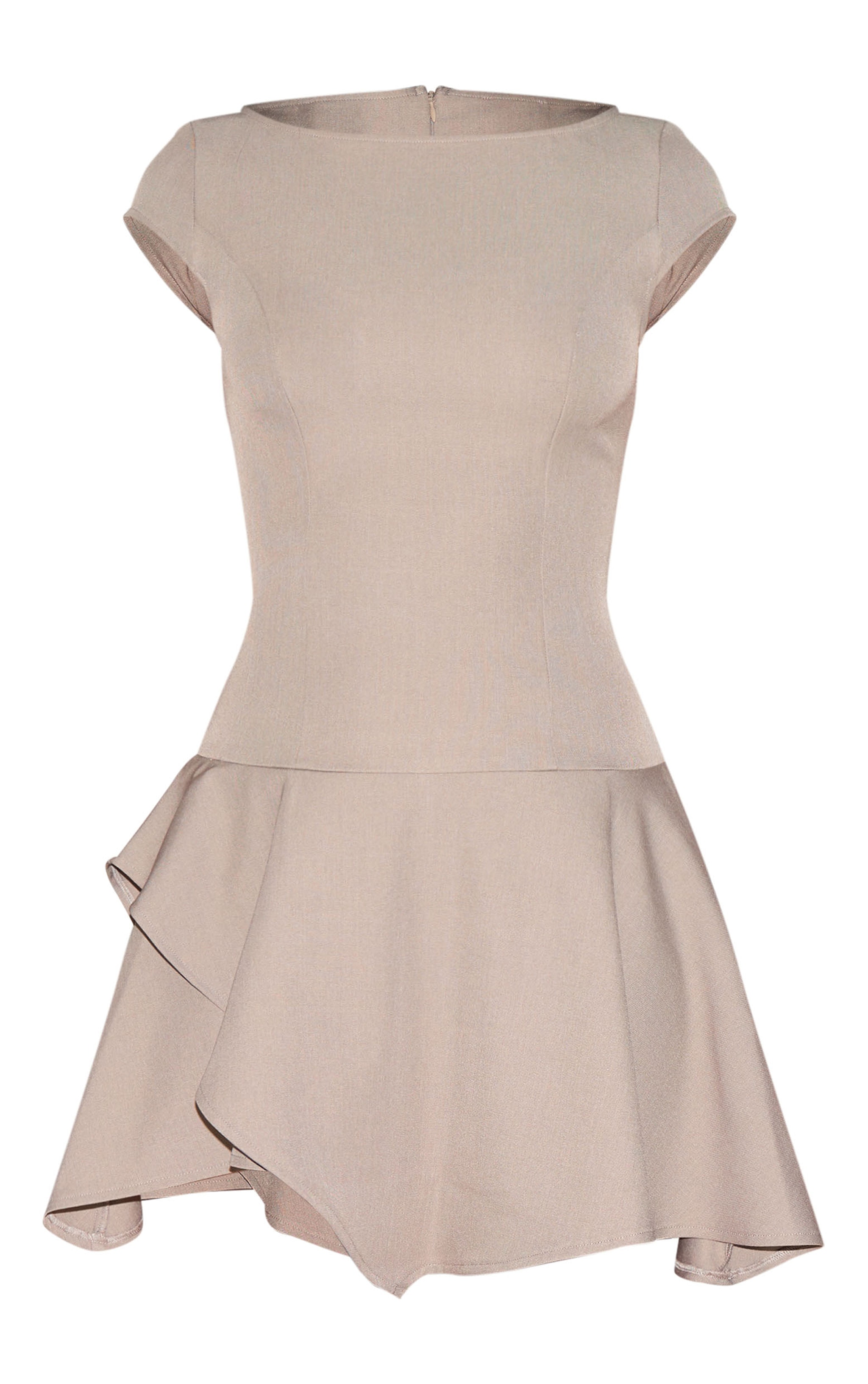 Clay Woven Capped Sleeve Asymmetric Layered Shift Dress image 5