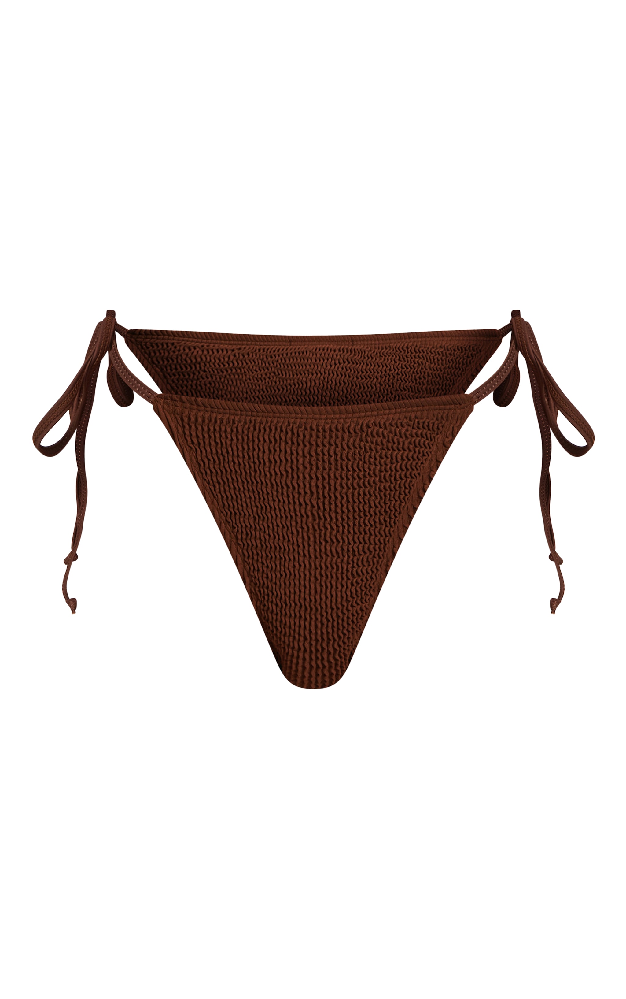 Bas de maillot de bain crêpé chocolat à noeuds doublés sur les côtés image 5