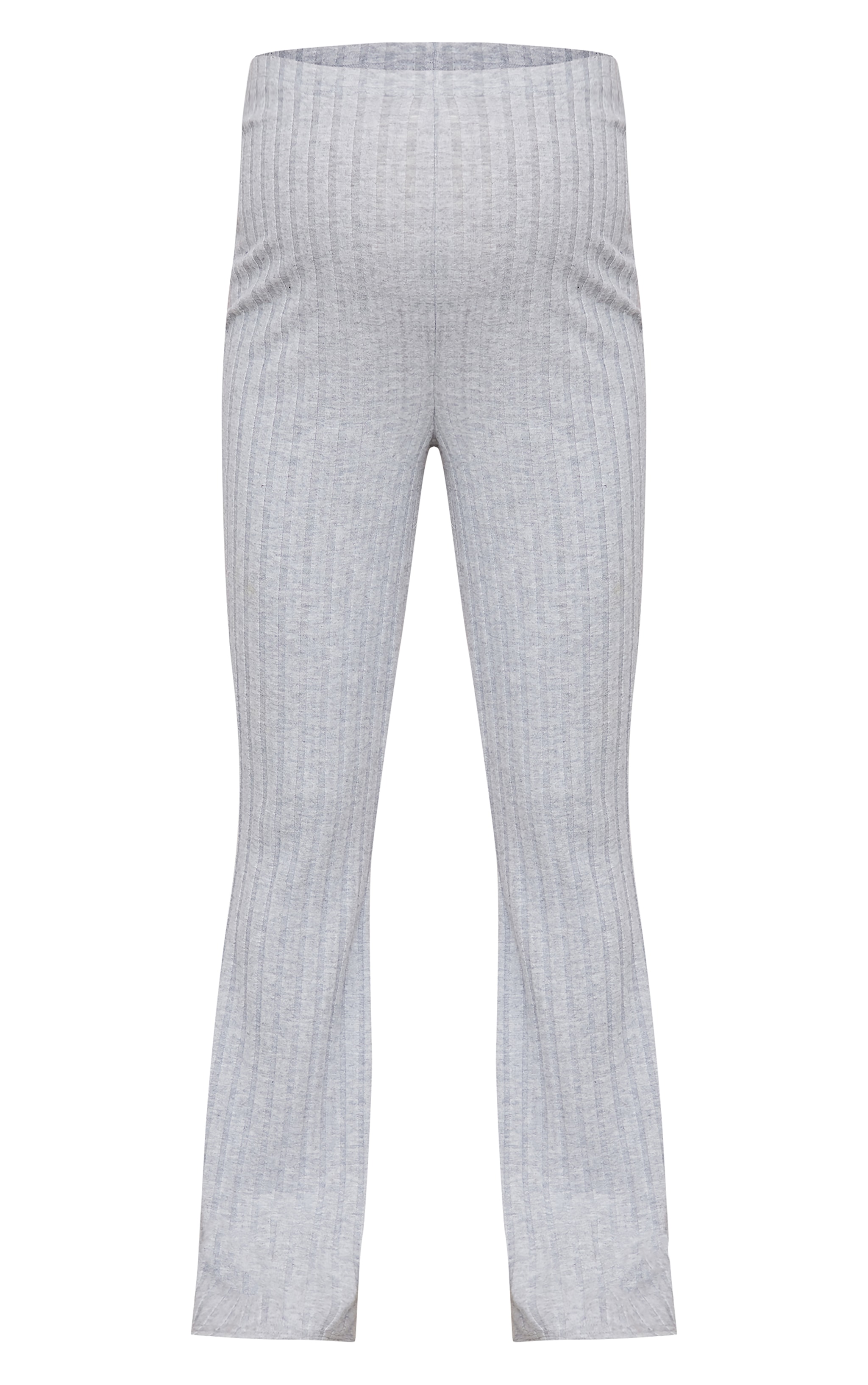 Maternity Grey Brushed Rib Flare Pants image 5