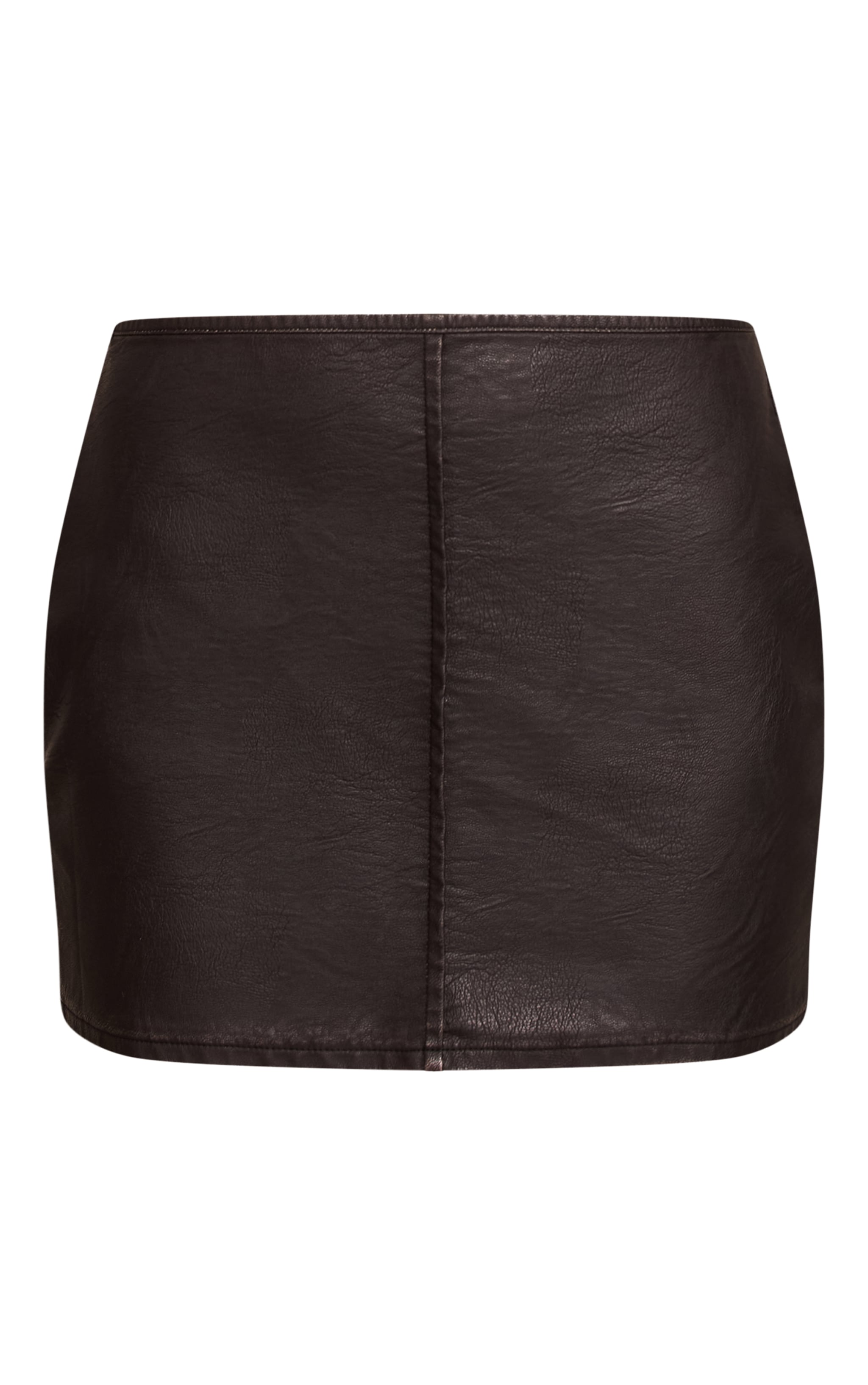 Washed Black Faux Leather Seam Detail Low Rise Micro Mini Skirt image 6