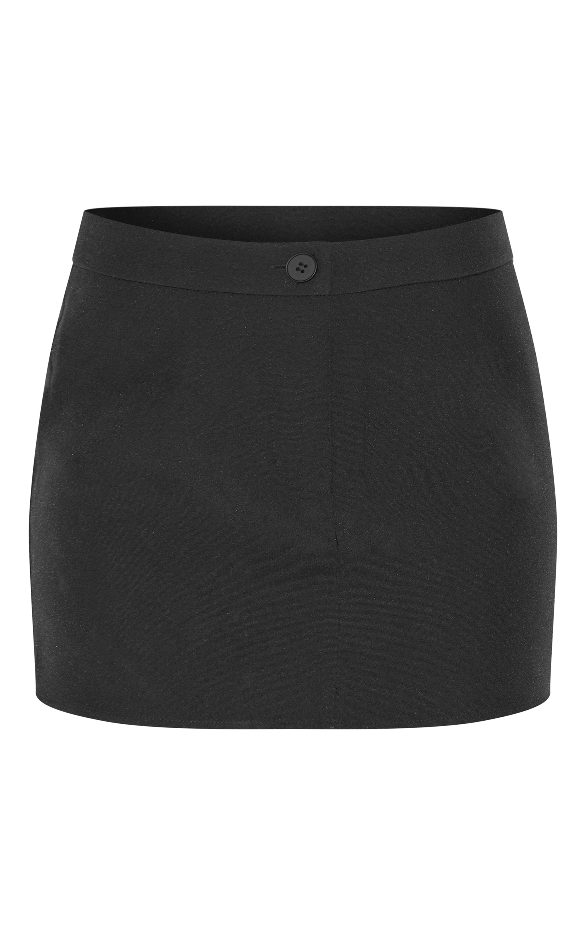 Black Tailored Woven Mid Rise Mini Skirt image 6
