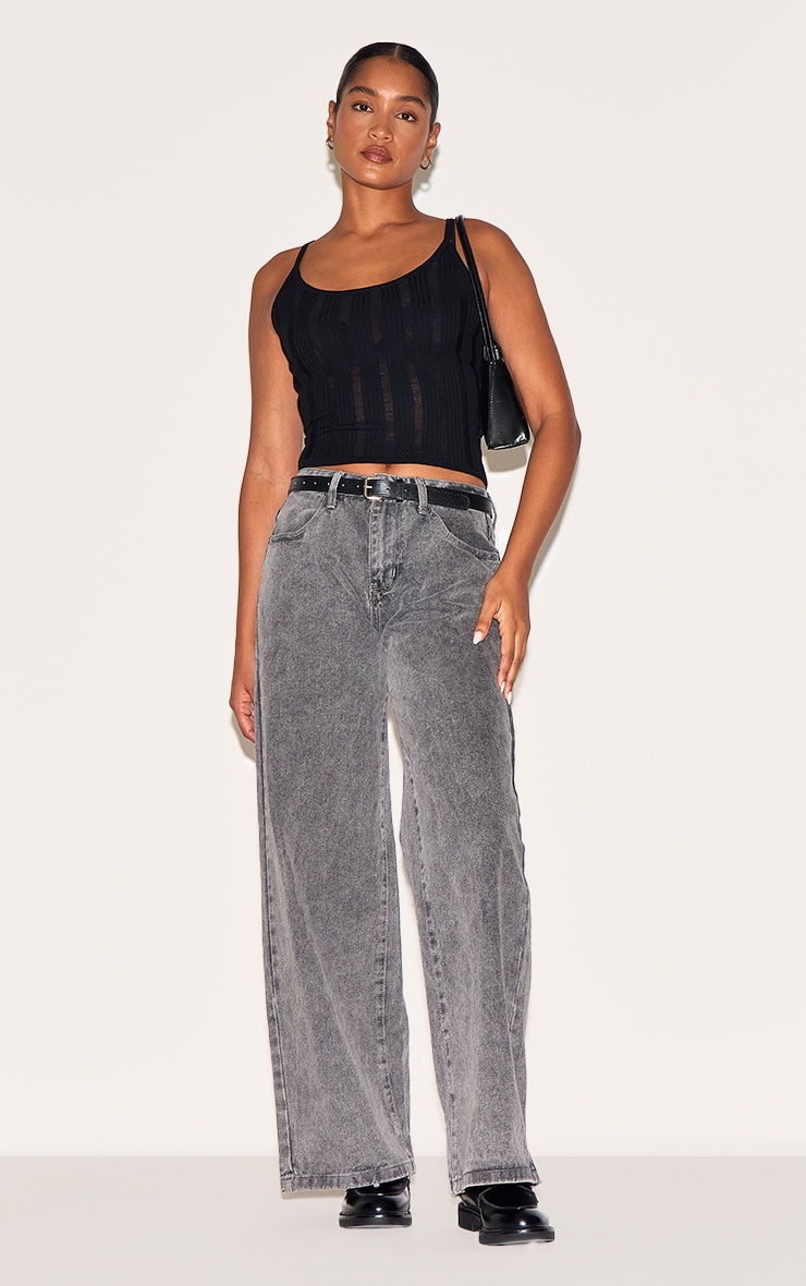 Black Ladder Knit Cami Top image 3