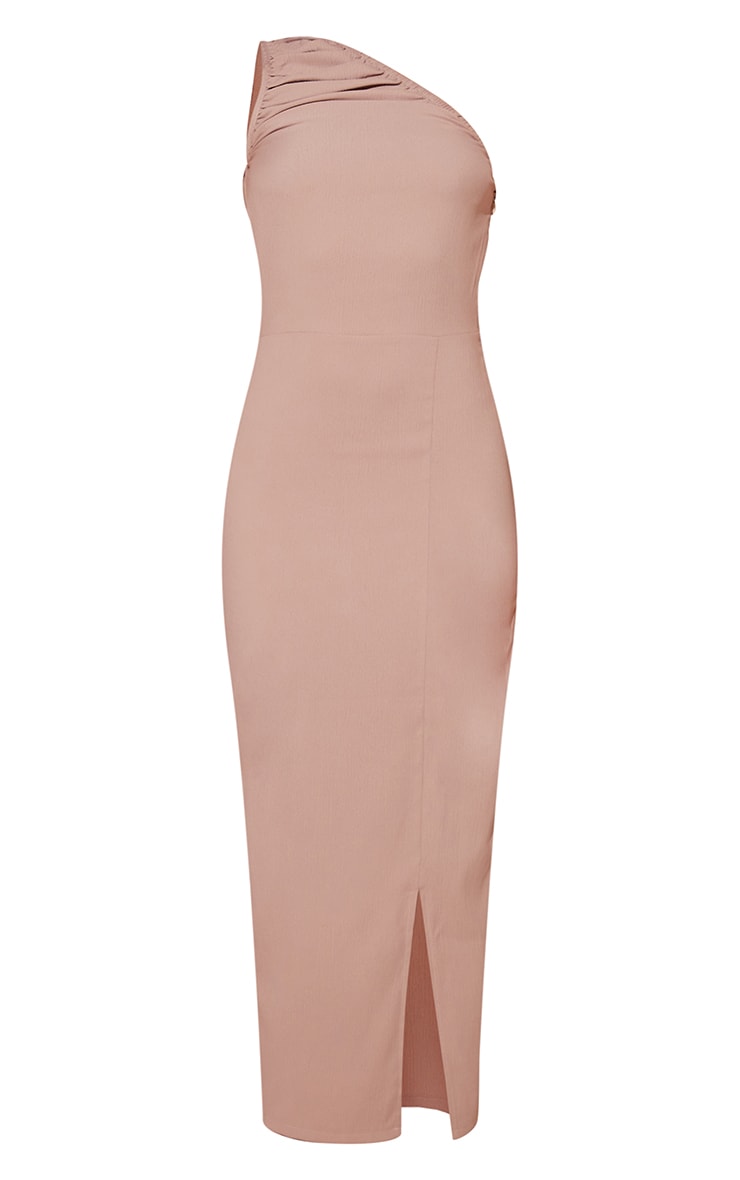 Stone Woven One Shoulder Front Split Midaxi Dress image 5