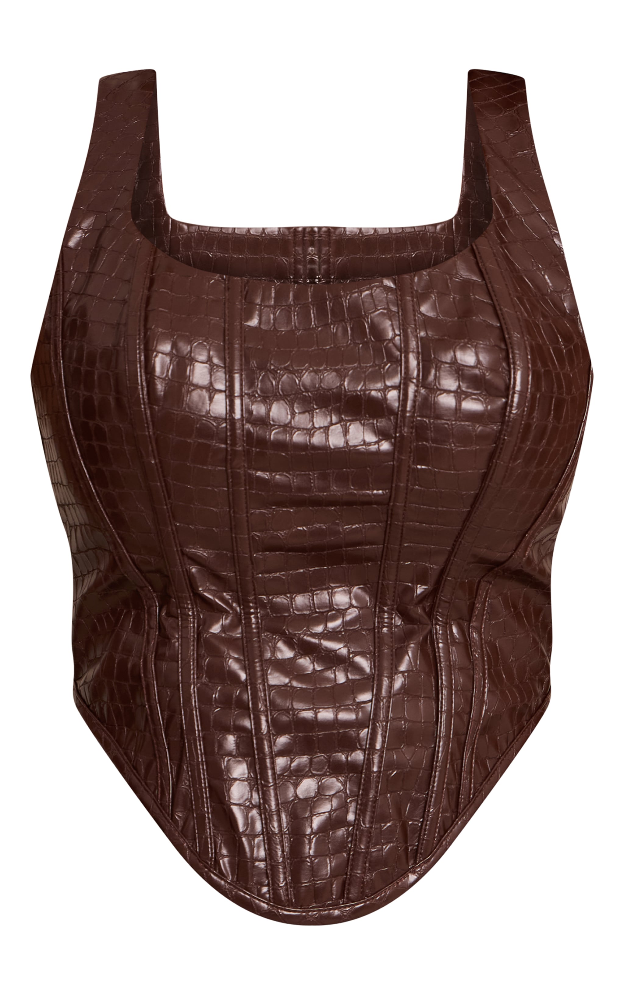 Shape Brown Faux Leather Croc Corset image 5