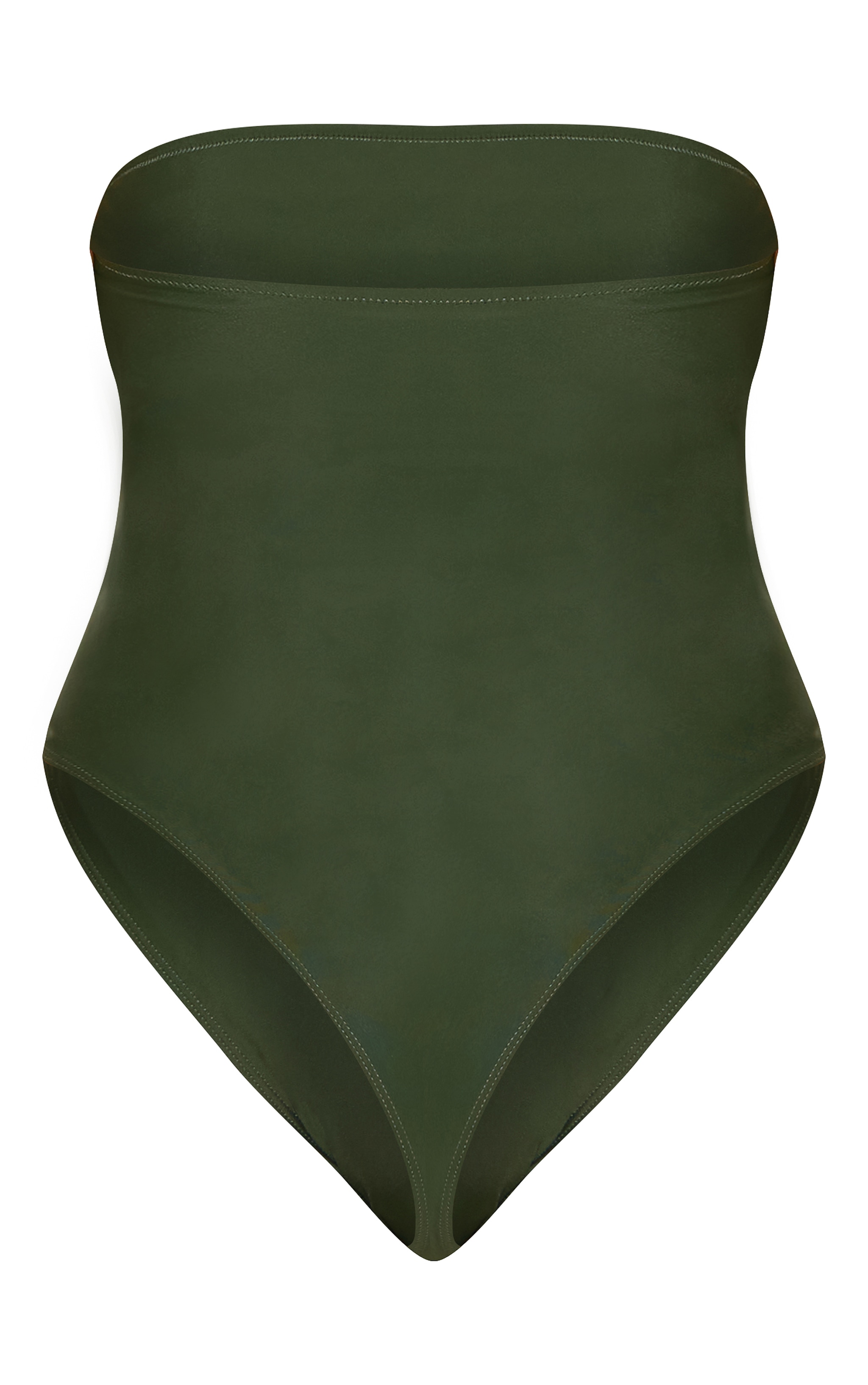 Plus Khaki Strapless Swimsuit image 6