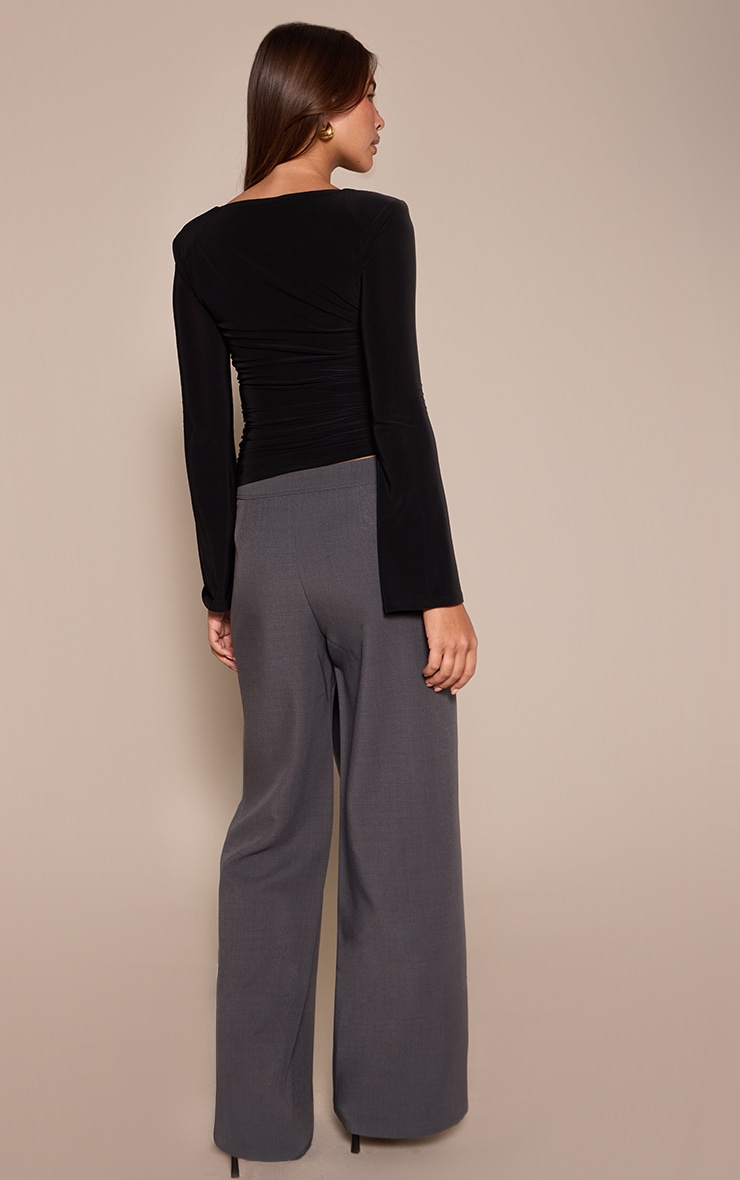 Charcoal Wrap Detail Woven Pants image 3