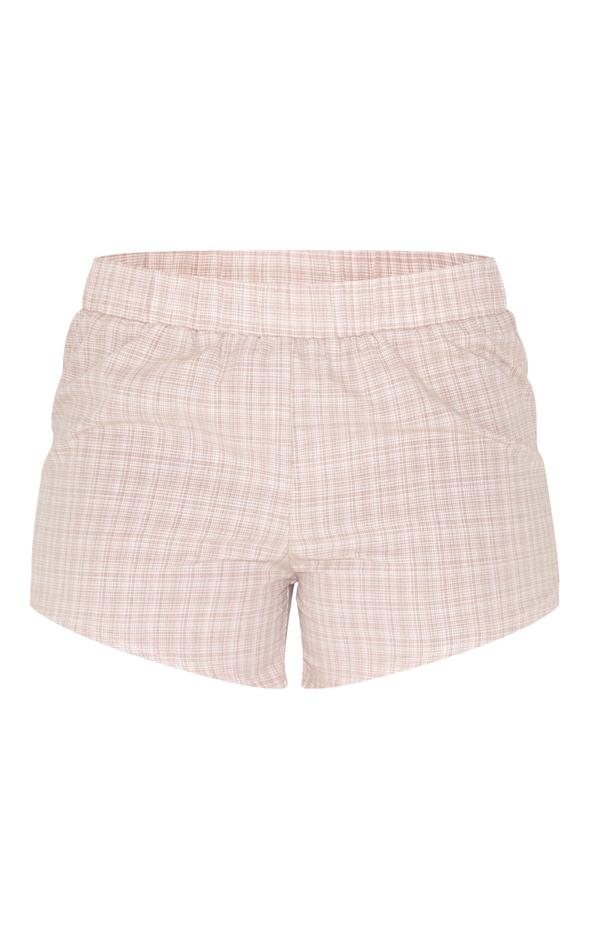 Tall Nude Check Mini Shorts image 6