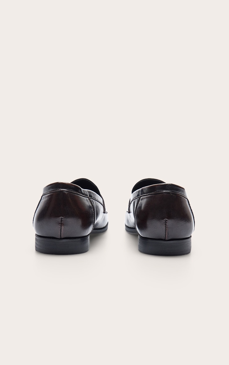 Mocassins en PU bordeaux effet brûlé image 4