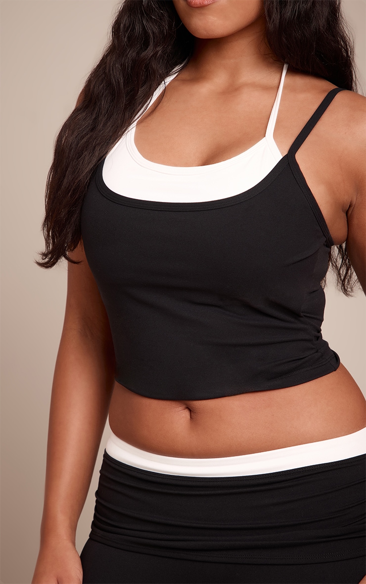 Shape Black Contrast Active Sculpt Cami Top image 4