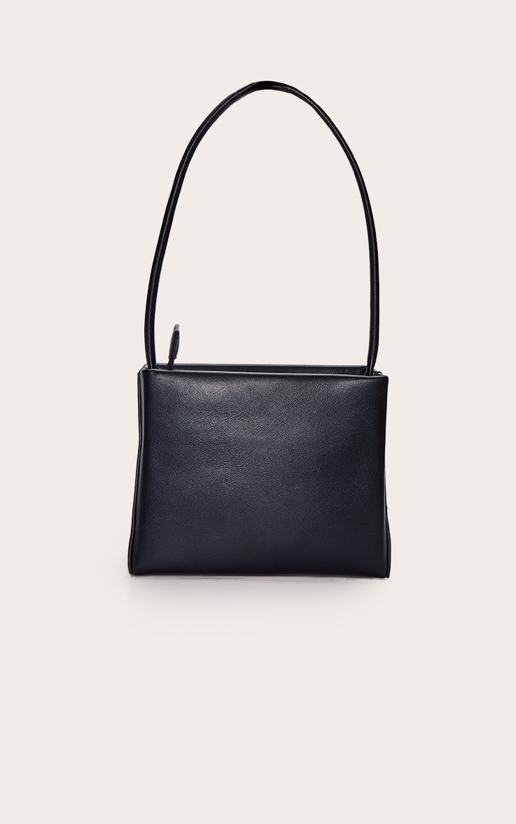 Black Structured Mini Shoulder Bag image 2