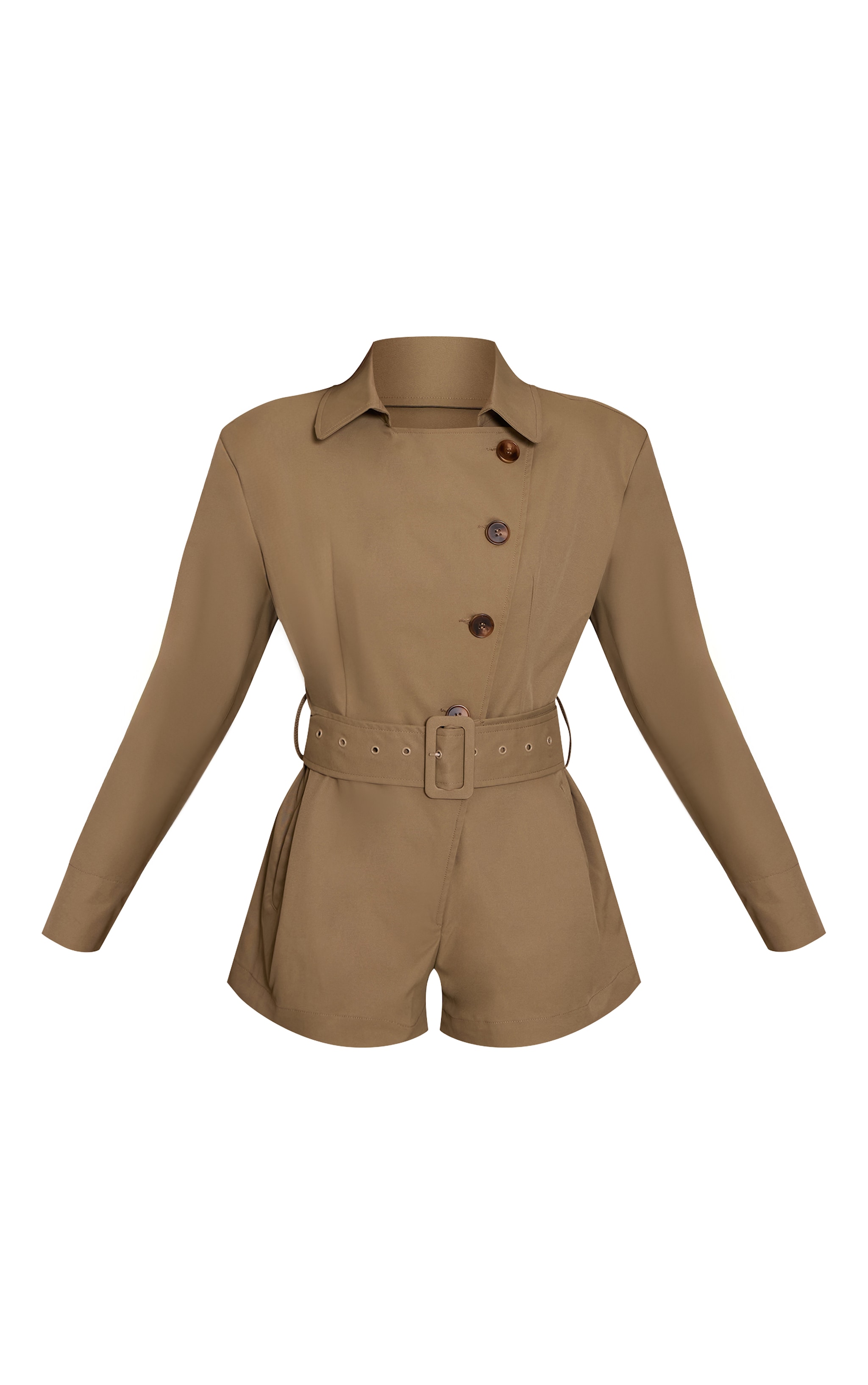 Khaki Trench Belt Detail Romper image 5