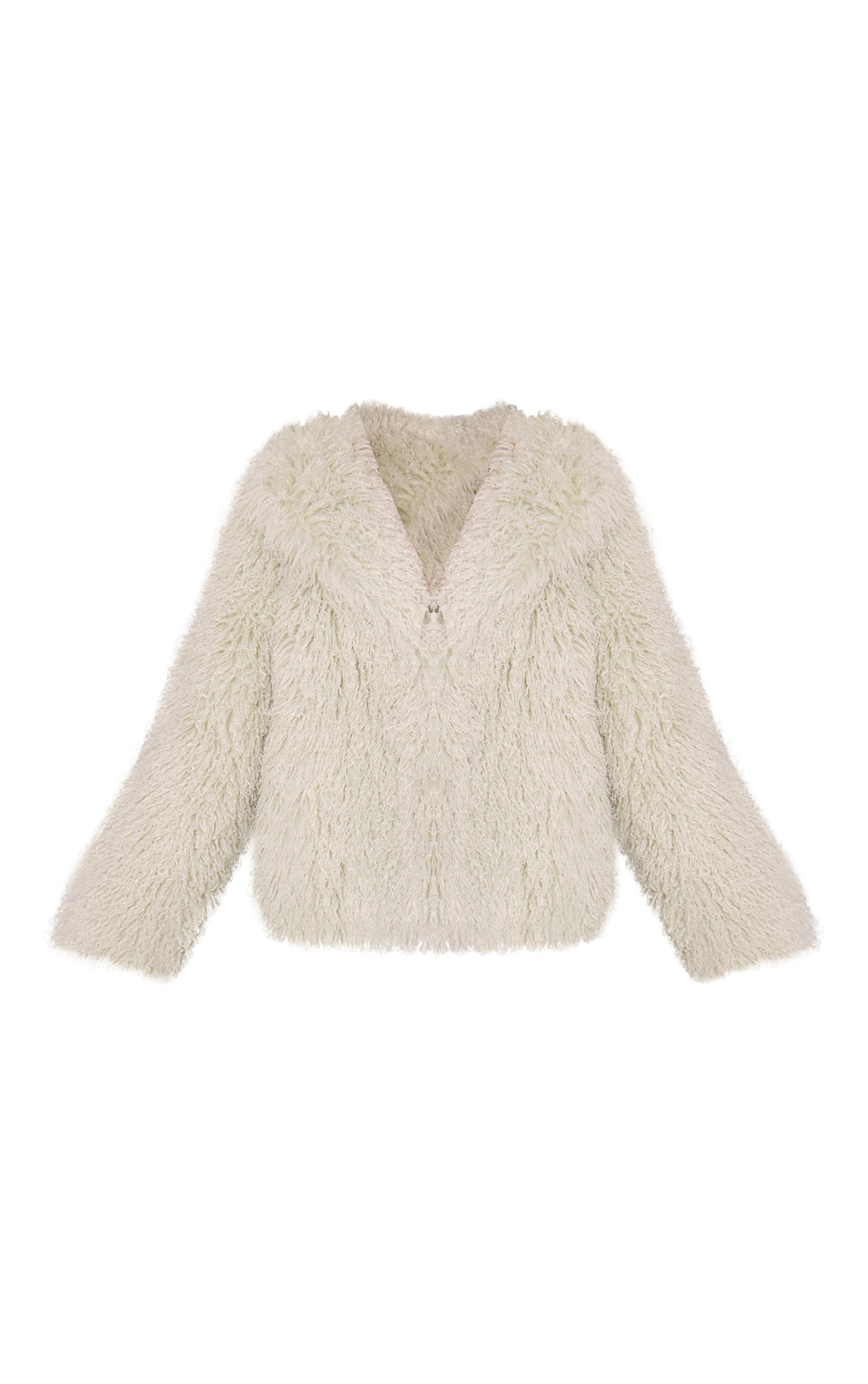 Mint Green Mongolian Fur Cropped Coat image 5