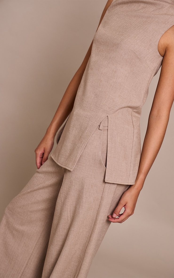 Stone High Neck Tailored Sleeveless Top image 4