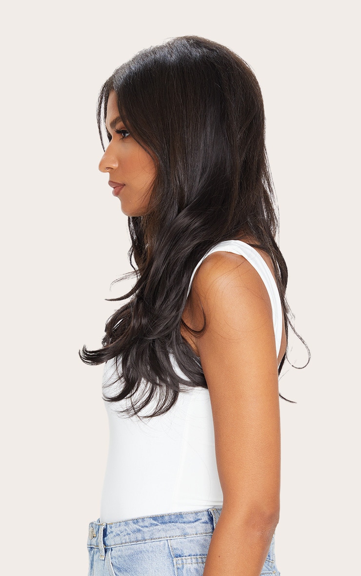 Lullabellz Super Thick 16" 5 Piece Blow Dry Wavy Clip In Hair Extensions Dark Brown image 2