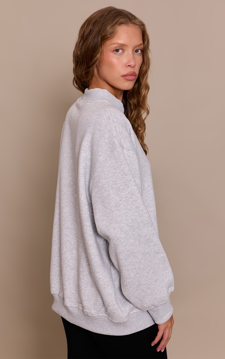 Ash Grey Cotton Fleece Crossfront Sweatshirt image 2