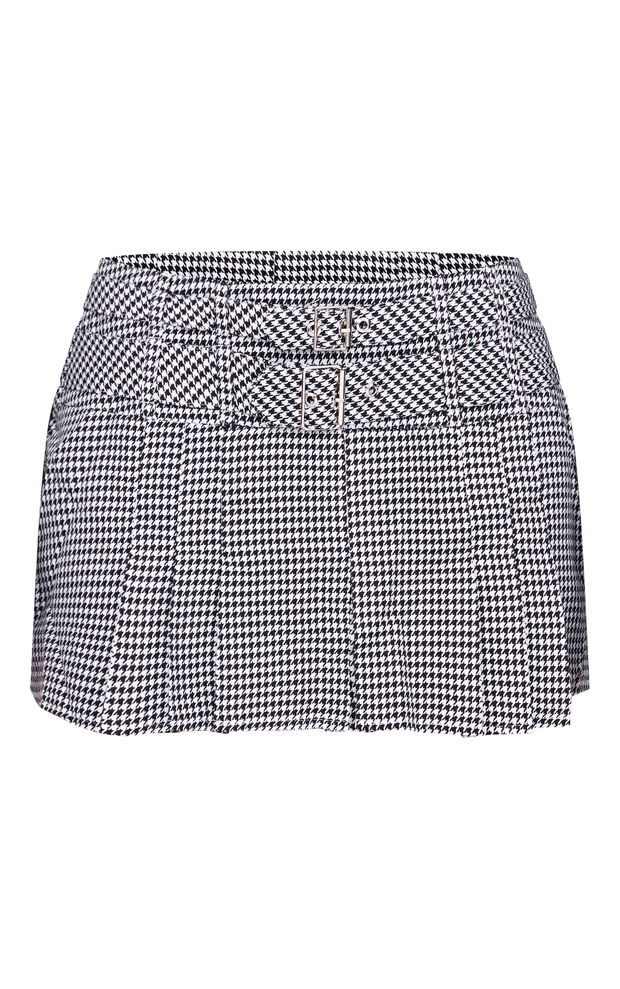 Mini-jupe plissée noire imprimé vichy à double boucles image 6