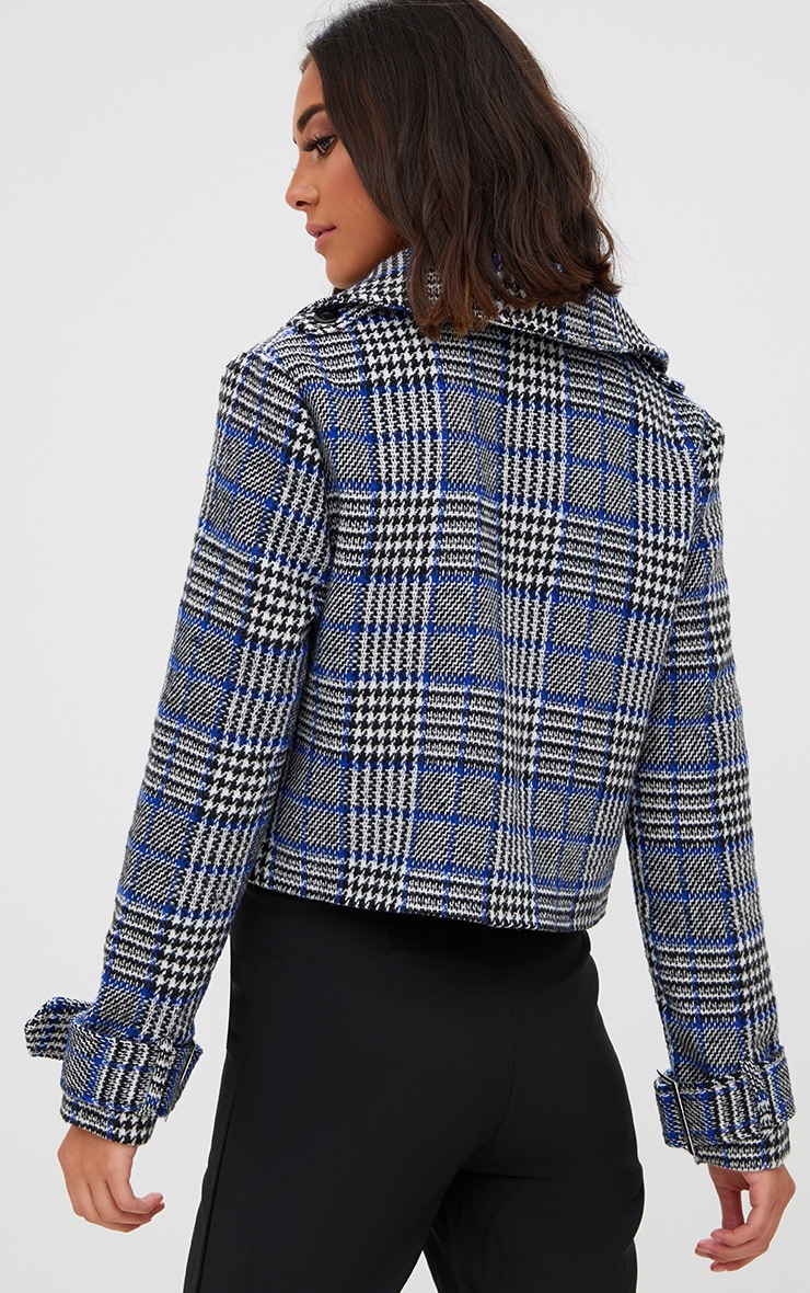 Grey Checked Cropped Jacket. Coats & Jackets PrettyLittleThing