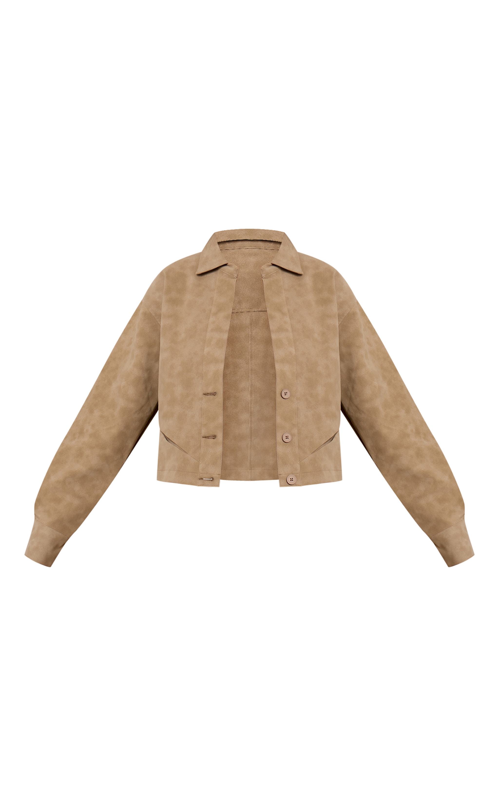 Veste en PU gris pierre délavé à décolleté image 5