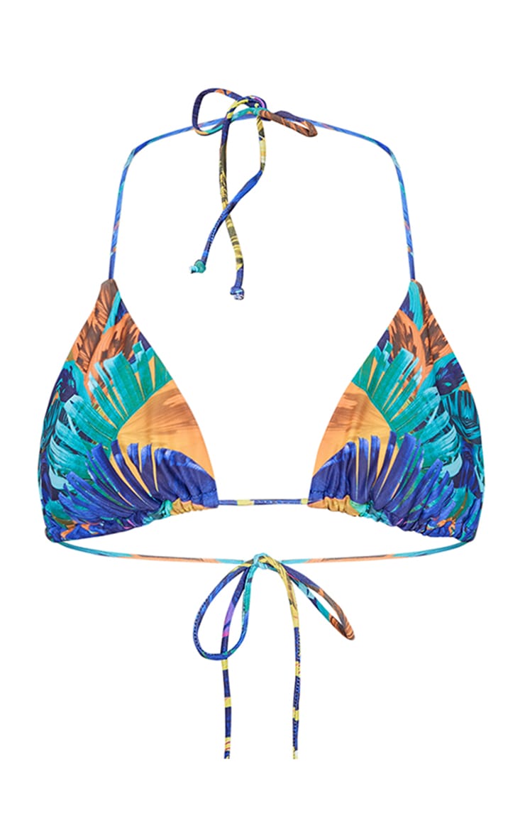 Plus Multi Tropical Sunset Triangle Bikini Top image 1