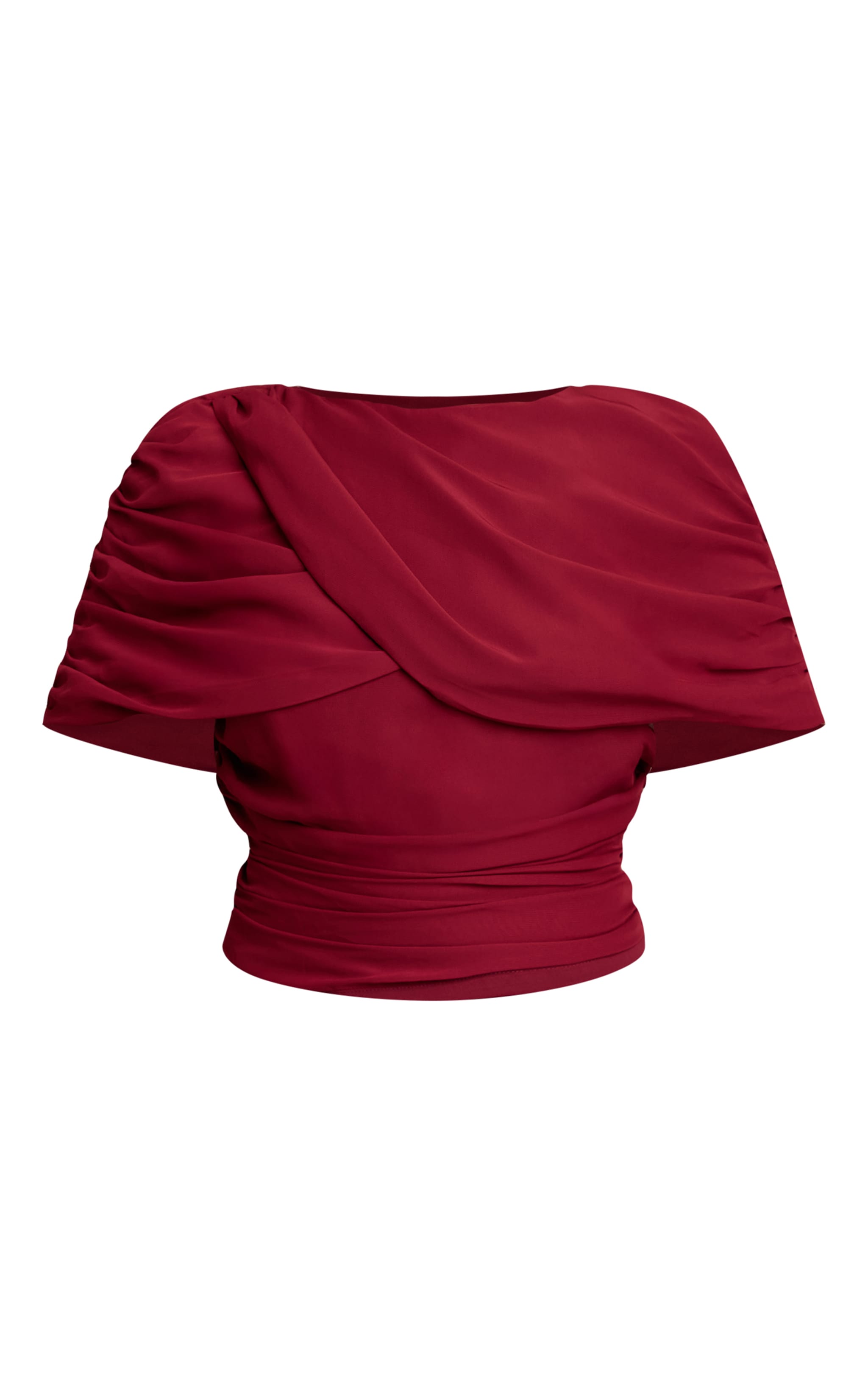 Wine Chiffon Drape Top  image 5