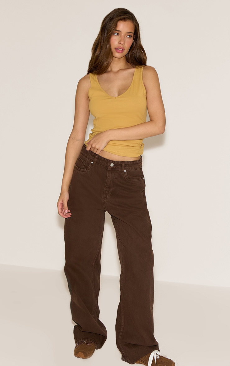 Sand Soft Cotton V Neck Vest Top image 3