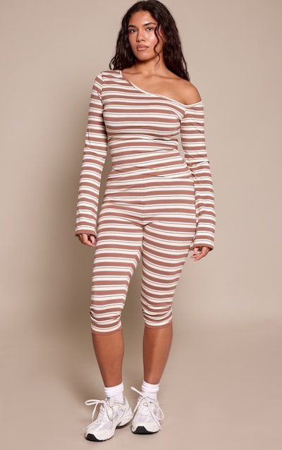 Shape Chocolate Striped Capri Trousers