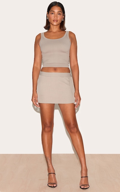 Clay Tailored Pleated Micro Mini Skirt